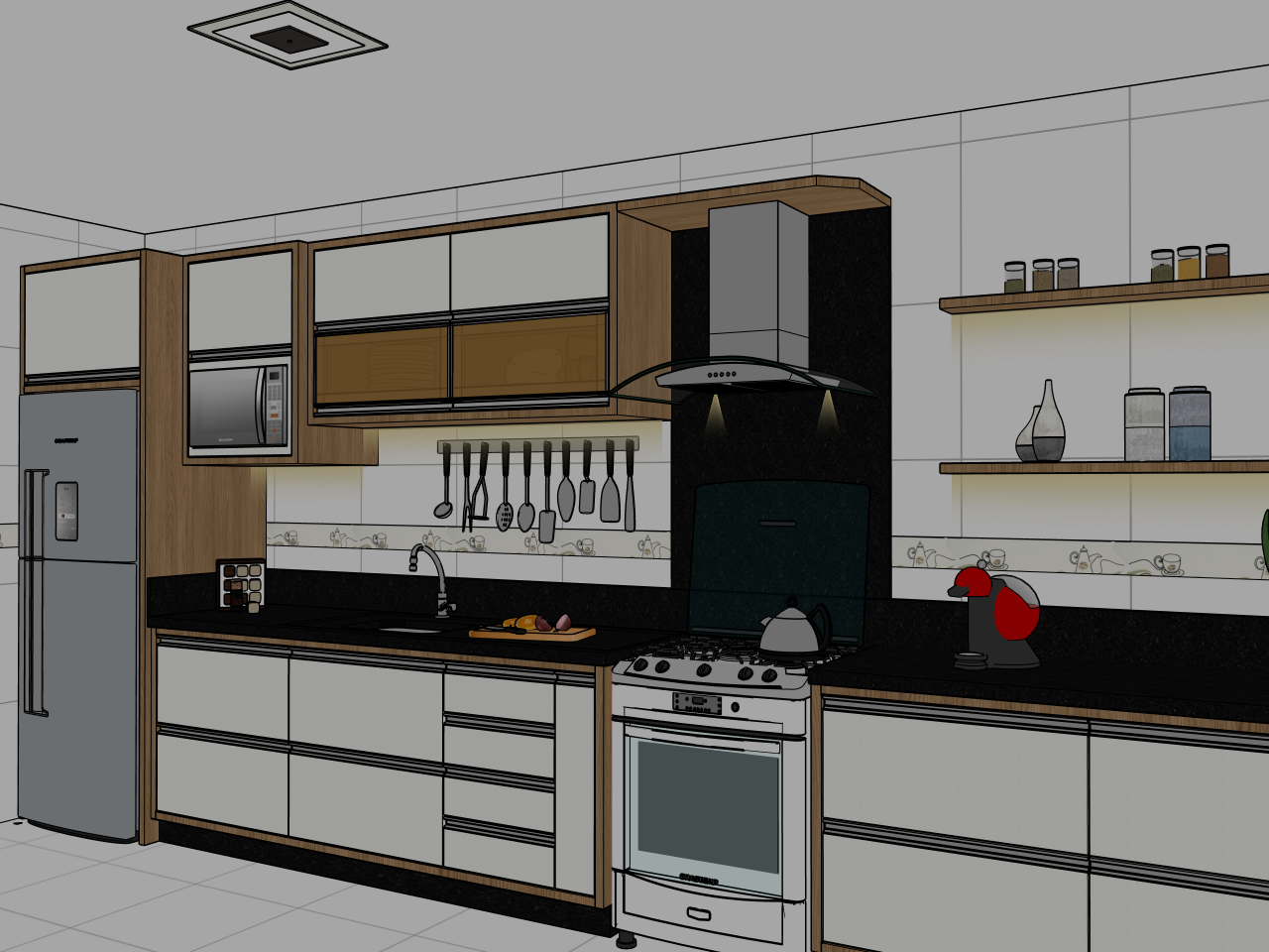 Projeto conceitual: Cozinha